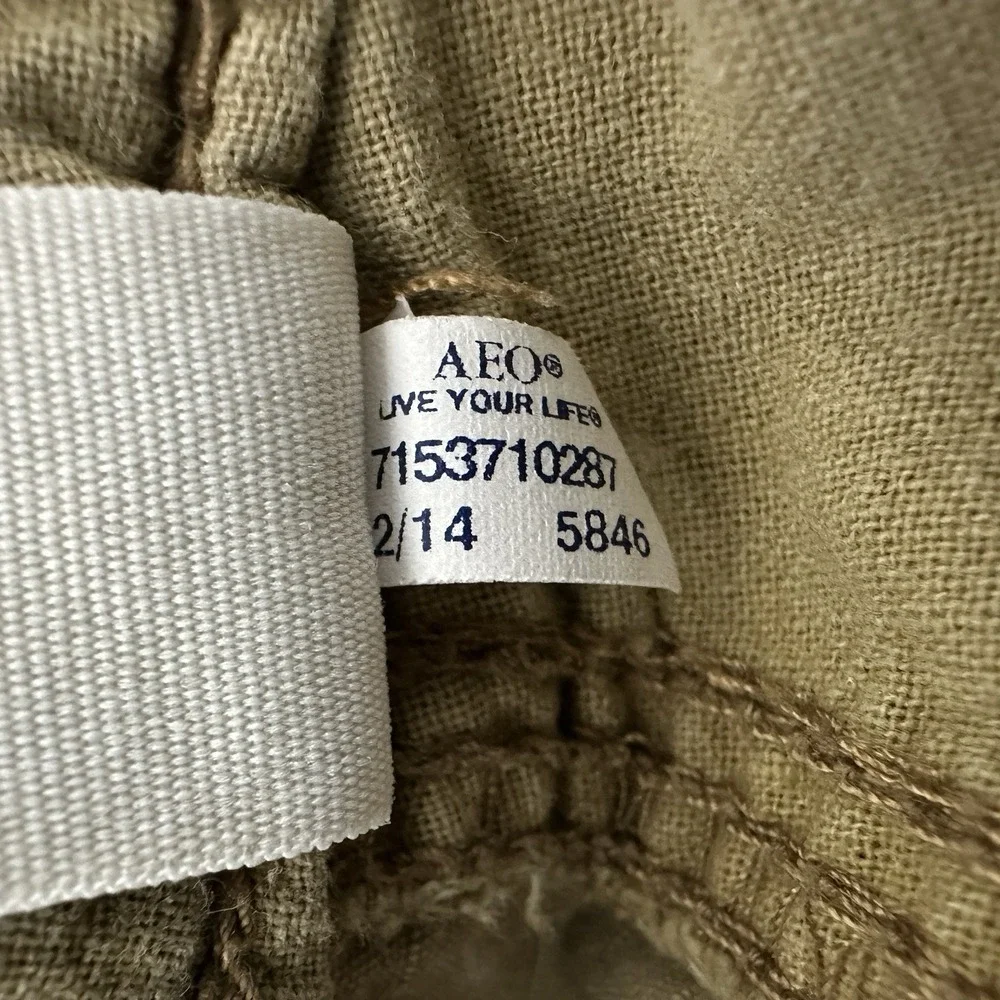 American Eagle Outfitters cotton cargo shorts multi pocket utility baggy Y2K 34